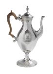 George III Sterling Silver Coffeepot hallmarked London, 1791-1792, by Charles Hougham