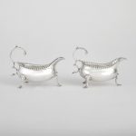 Pair of George III Sterling Silver Sauceboats Charles Hougham, London, circa 1777-78
