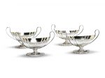 A set of four George III silver two-handled salts By Duncan Urquhart and Napthali Hart, London 1791