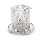 A Victorian silver and glass biscuit jar by Edward Charles Brown, London 1870