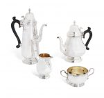 A silver four-piece tea and coffee service by Francis Howard Ltd, Sheffield 1979