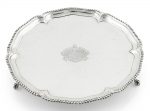 A GEORGE III STERLING SILVER CIRCULAR FOOTED SALVER