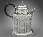 Teapot about 1835–52 Made by John C. Moore (American, about 1803–1878), Retailed by J. and I. Cox (American, partnership active 1817/18–1852)