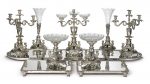 A twelve-piece Victorian silver-plated and cut-glass Surtout de Table service, Joseph Rodgers & Sons, Sheffield, circa 1870-80