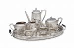 A VICTORIAN SILVER FOUR PIECE TEA AND COFFEE SERVICE, MARK OF JAMES & JOSIAH WILLIAMS, EXETER, 1874