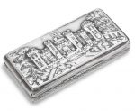 AN EARLY VICTORIAN SILVER 'CASTLE-TOP' SNUFF BOX by Nathaniel Mills