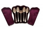 A George III and later, silver matched set of five berry spoons