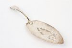 A George III Irish silver fiddle pattern fish slice By George Nangle, Dublin, 1806