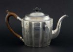 George III silver teapot with bright cut decoration, by George Smith II & Thomas Hayter
