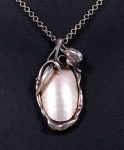 Art Nouveau - Arts & Crafts sterling silver and abalone pendant necklace c1905