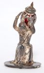 Victorian Sterling Silver and Ruby Glass Figural Perfume Bottle Edward Barnard, John Barnard & William Barnard