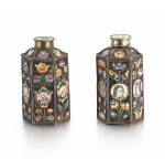 A pair of silver and enamel scent bottles, Solvychegodsk, circa 1700