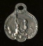 Silver cherub medallion