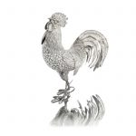 A large silver model of a cockerel by Neresheimer & Söhne of Hanau, late 19th / early 20th century