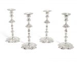 A set of four George II silver candlesticks by William Homer, London 1748