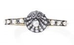 Natural pearl and diamond bangle, second half of the 19th century