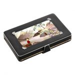 Silver Gilt, Platinum, Enamel, Mother-of-Pearl and Diamond Envelope Compact
