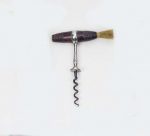 AN ENGLISH STRAIGHT PULL CORKSCREW WITH STERLING SILVER SHANK AND BUTTON ASSAY MARK OF JOHN STONE, EXETER 1856