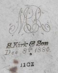 S Kirk & Son silver makers mark circa 1886