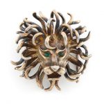 Gold-Plated Silver Lion Head Belt Buckle