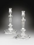 A pair of French silver candlesticks, attributed to Antoine Filassier, Paris, 1717-1718