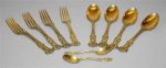 Tiffany Silver Gilt Partial Dessert Flatware Service; Together with Associated Demitasse Spoons
