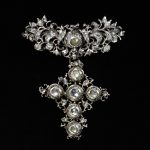 Pendant cross, with rock crystal doublets and glass set in silver openwork, probably made in Germany, 1750-1800