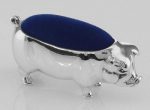 Antique Style Pig Pin Cushion in Fine Sterling Silver
