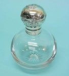 Sterling Silver Mounted Cut Glass Perfume Scent Bottle